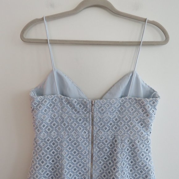 NICHOLAS Baby Blue Lace Eyelet Cut Out Pencil Dress - Size US 4 - Picture 13 of 16